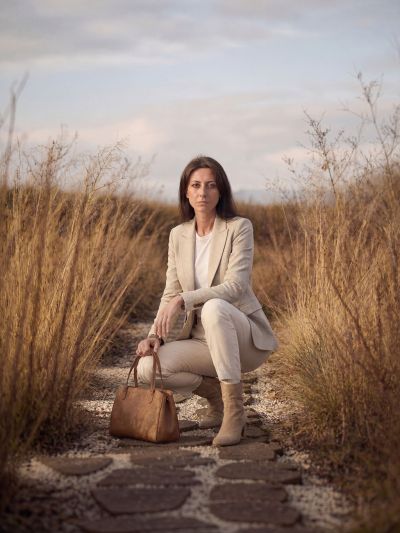 Брючный костюм бежевый, хлопок 100%