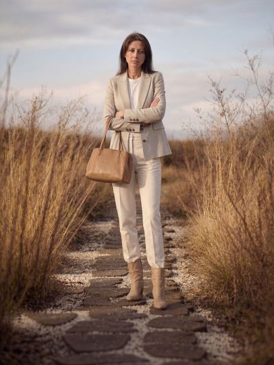 Брючный костюм бежевый, хлопок 100%